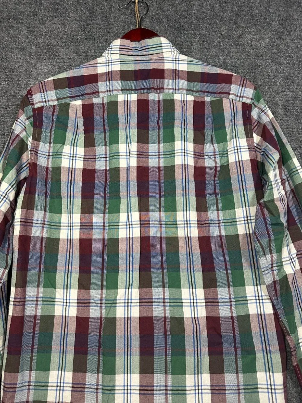 J Crew Shirt Mens Small Slim Fit Button Down Red Green Plaid Cotton Pocket NEW